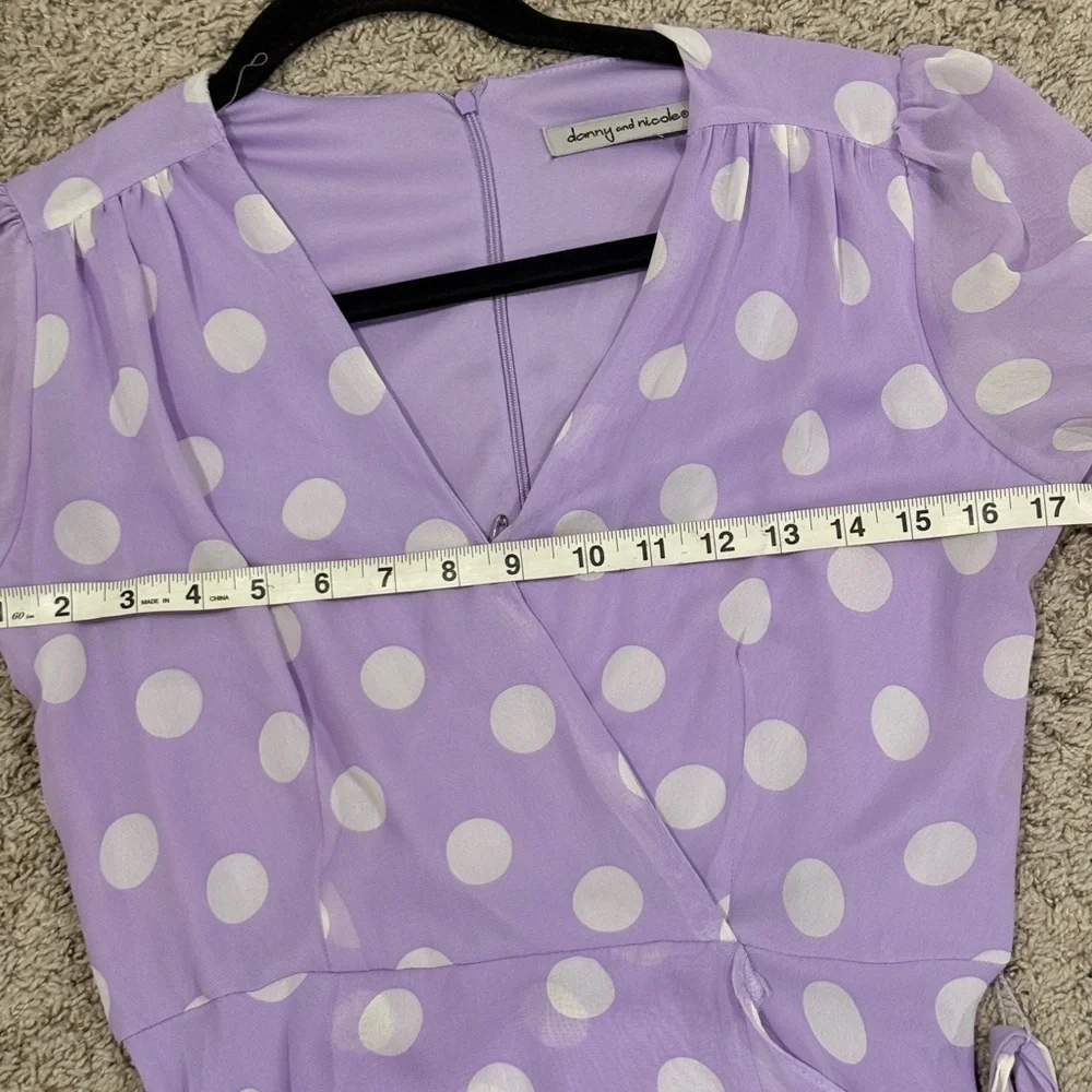 Danny‎ & Nicole Lavender Polka Dot Midi Dress